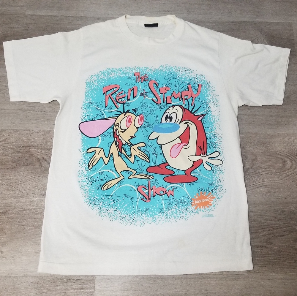 Vintage Nickelodeon Ren and Stimpy show shirt L